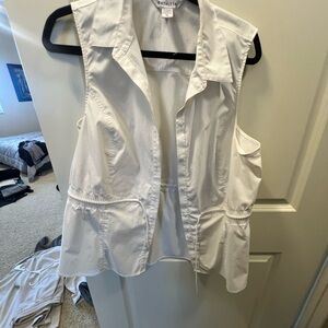 Athleta White Sleeveless Utility Vest